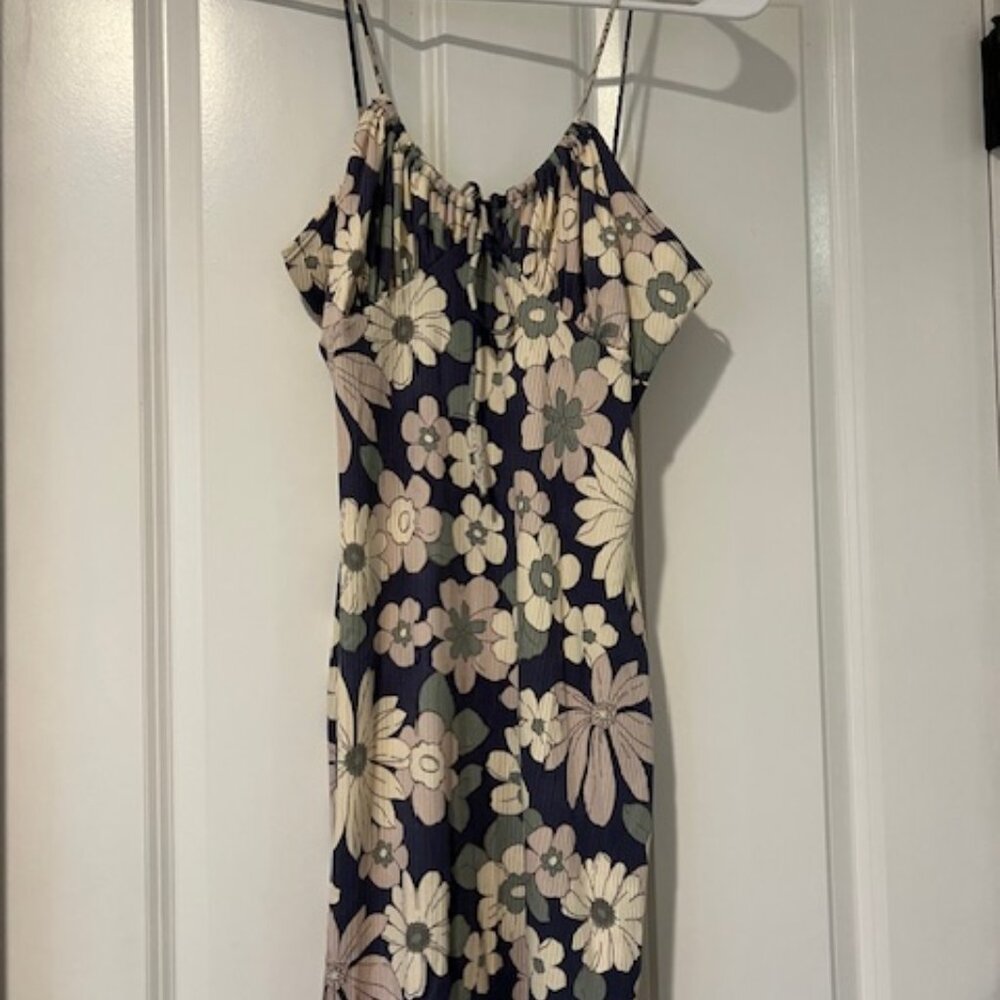 Lovely Day Blue Print Mini Dress Size Small
